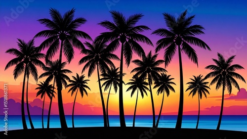 palm trees at sunset
