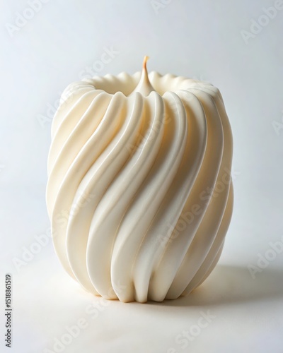 Elegant Swirl Design Candle Luxurious Home Decor Accent, Creamy White,  Unique Sculptural Candle