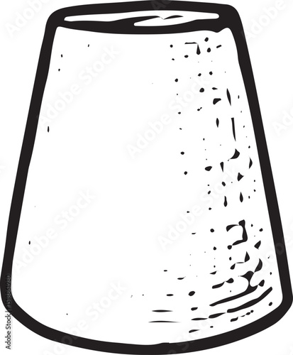 A hand-drawn sketch of a lampshade with a textured surface, ideal for a cozy cafe, casting a soft, warm glow to enhance the inviting atmosphere