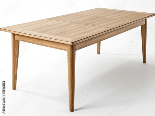 Extendable Dining Table Light Oak Wood, Modern Design, Space-Saving Functionality