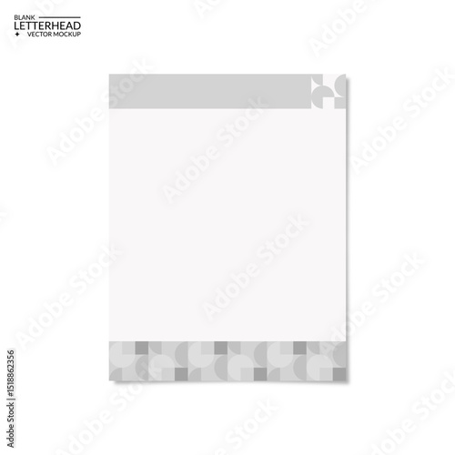 blank letterhead with minimalist geometric illustration
