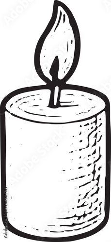 A lit candle, casting a soft glow in a cozy cafe, creating a warm and inviting ambiance for relaxation