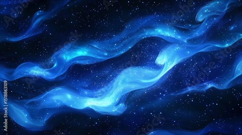 abstract blue energy waves on black background