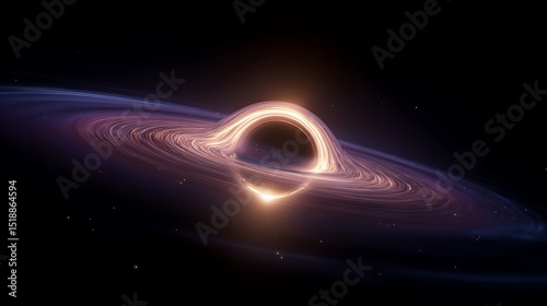 Captivating Black Hole Surrounded by Cosmic Gas and Dust in the Vastness of Outer Space