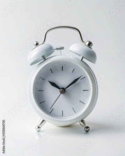 Classic White Alarm Clock Time Management, Punctuality, and Productivity