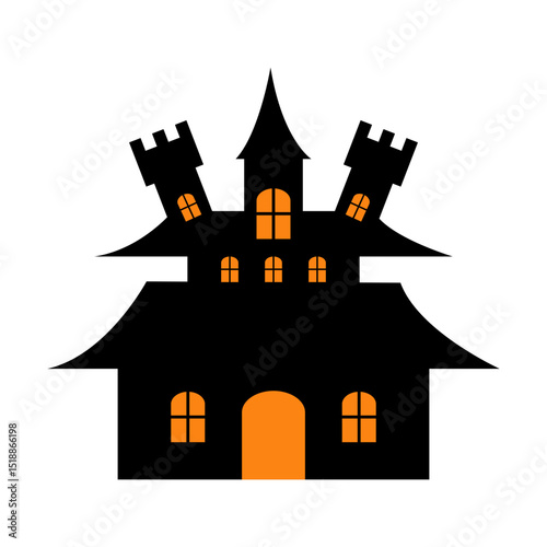 halloween castle vector illustration