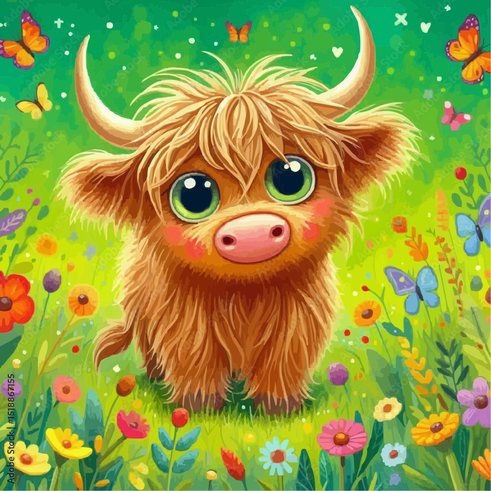 Obraz premium Cow with flower