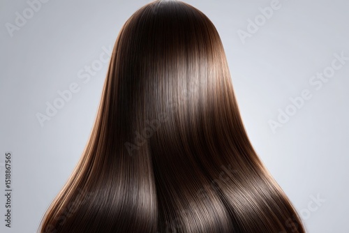 Smooth, healthy-looking brunette hair strands.