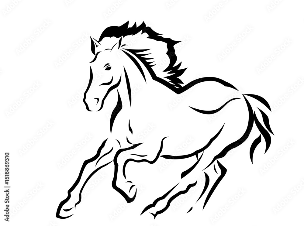 Obraz premium black horse vector illustration