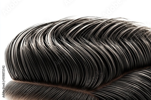 Close-up view of dark hair strands.