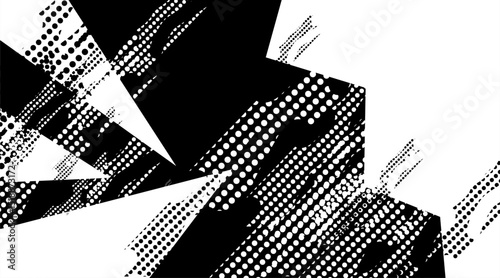 Black and white halftone abstract design - excellent for creative presentations