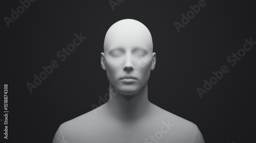 A faceless shrouded figure emerging from the darkness fading into the surrounding void and creating a sense of mystery and introspection