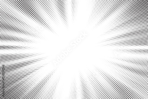 Transparent PNG available Halftone gradient sun rays pattern. Abstract halftone vector dots background. monochrome dots pattern. Vector background in comic book style with sunburst rays and halftone. 