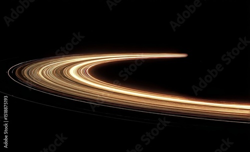 Illuminated Rings of Saturn Against the Darkness of Space