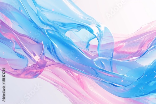 Dynamic abstract fluid composition with bold colors
