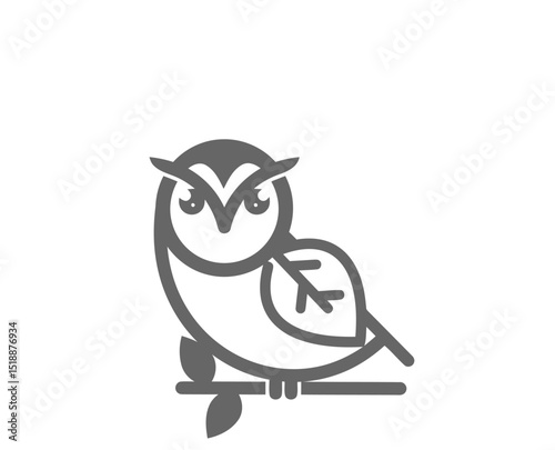 owl on white background
