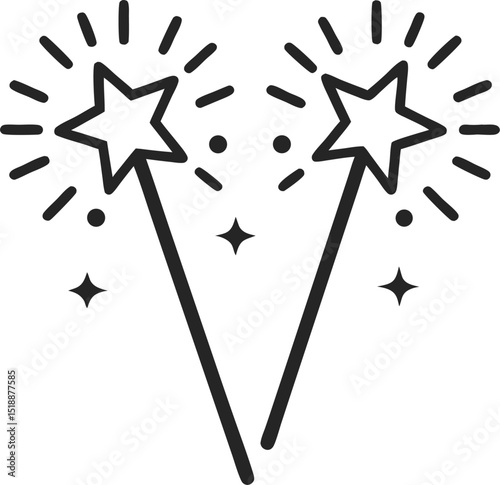 Sparkler Icon Vector Design