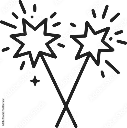 Sparkler Icon Vector Design