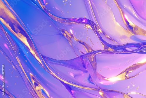 Abstract fluid composition with vibrant colors