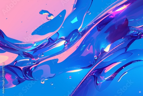 Abstract fluid design with intricate gradient