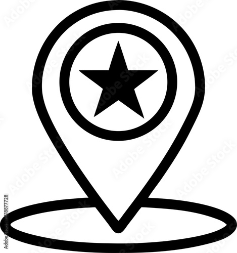 Location star favorite icon vector sign