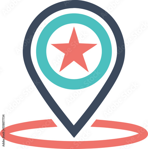Location star favorite icon vector sign