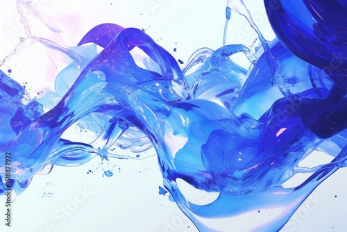 Vibrant abstract fluid composition with fluid shapes