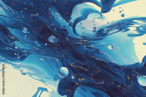 Dynamic abstract fluid design with bold gradient
