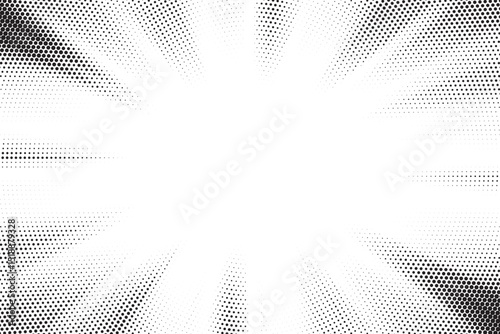 Transparent PNG available Halftone gradient sun rays pattern. Abstract halftone vector dots background. monochrome dots pattern. Vector background in comic book style with sunburst rays and halftone. 