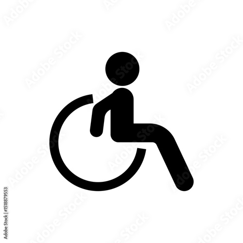 Disability wheelchair icon on white background.