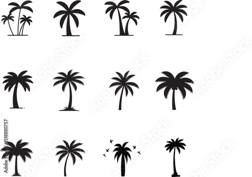 set of vector palms