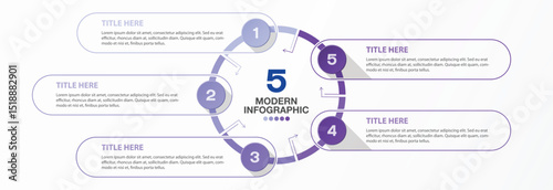 5 infographic, Template for presentation.