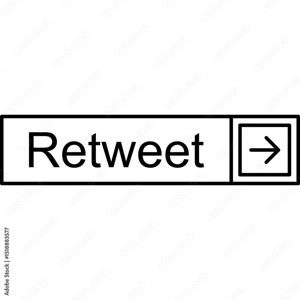 Fototapeta premium Retweet Vector Icon