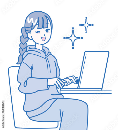 パソコン作業をしている女性