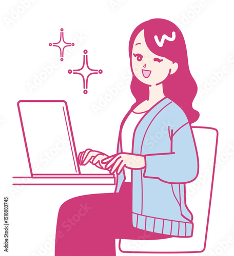 パソコン作業をしている女性