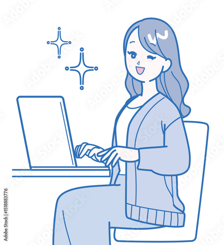 パソコン作業をしている女性