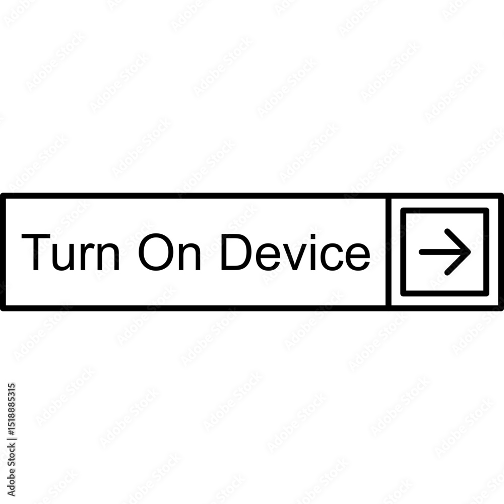 Fototapeta premium Turn On Device Vector Icon