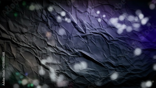 Abstract Crumpled Paper Texture with Glowing Lights