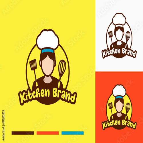 Cartoon Chef of Kitchen or F&B Brand Logo
