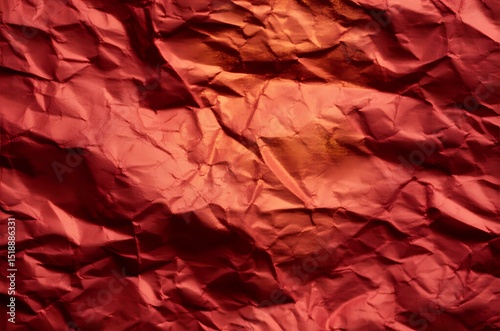 Red Crumpled Paper Texture Background