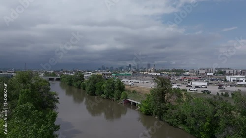 Denver, Colorado as viewed from the South Platte River