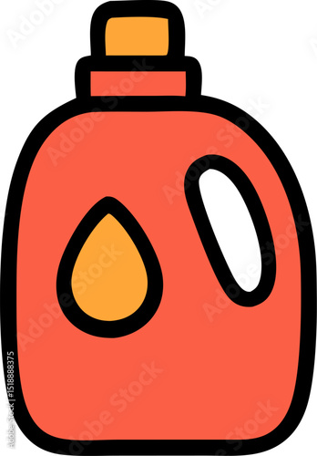 Detergent icon suitable for household tasks, chores, laundry, fabric care, wrinkle removal, professional cleaning services.