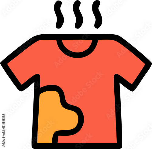 Dirty t-shirt icon, suitable for home appliance, laundry service, household theme in design projects.