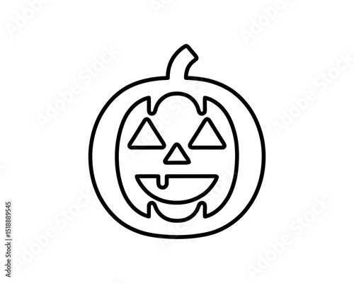 Jack o' Lantern Pumpkin Face Outline Vector for Halloween