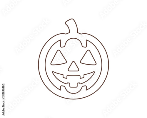 Jack o' Lantern Pumpkin Face Outline Vector for Halloween