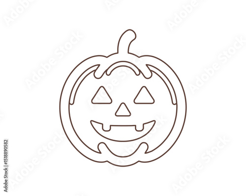Jack o' Lantern Pumpkin Face Outline Vector for Halloween