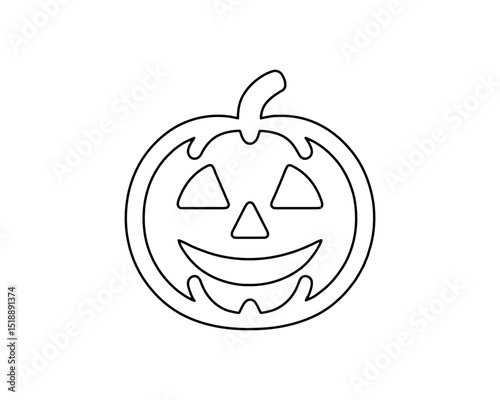 Jack o' Lantern Pumpkin Face Outline Vector for Halloween