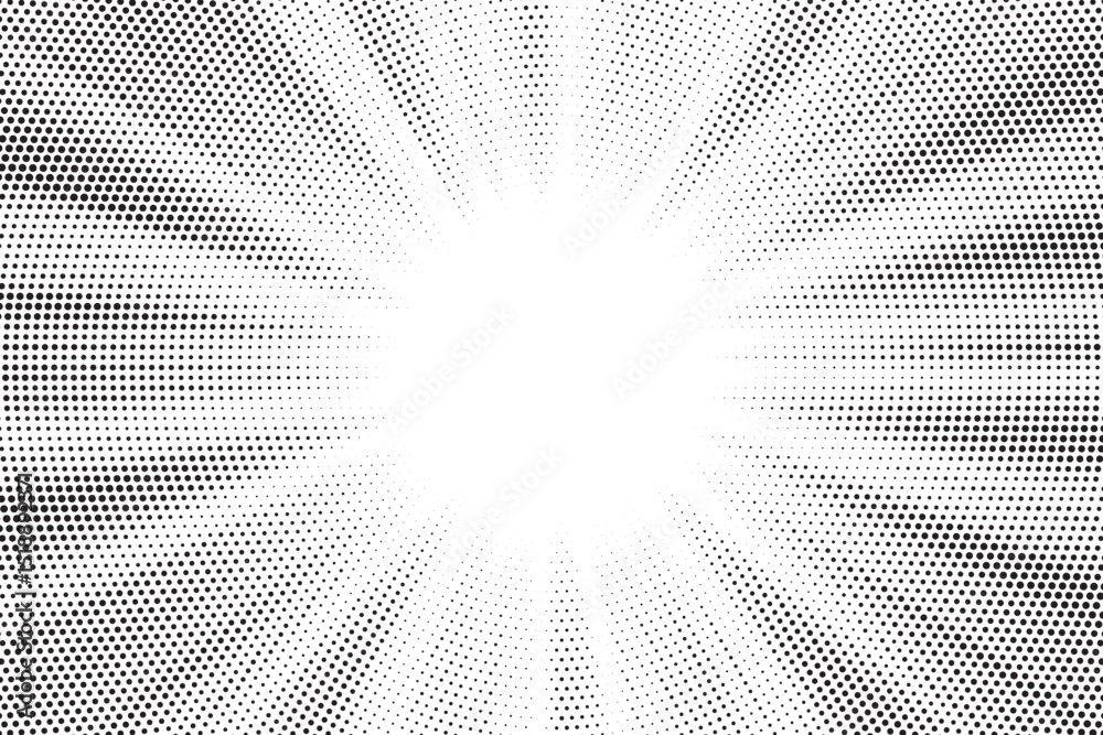 Halftone texture dot radial background, cartoon comic retro pop art dot border, halftone shadow