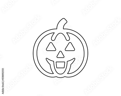 Jack o' Lantern Pumpkin Face Outline Vector for Halloween