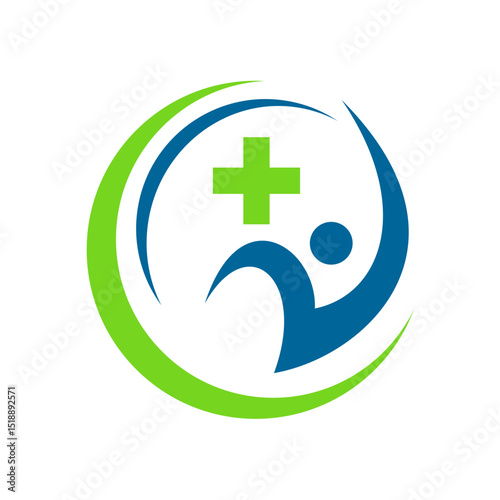 Abstract human and medical symbol incorporating vector logo